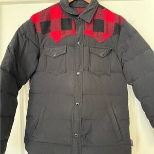 Penfield Rockford Down western Black Puffer Jacket with Red Plaid XS